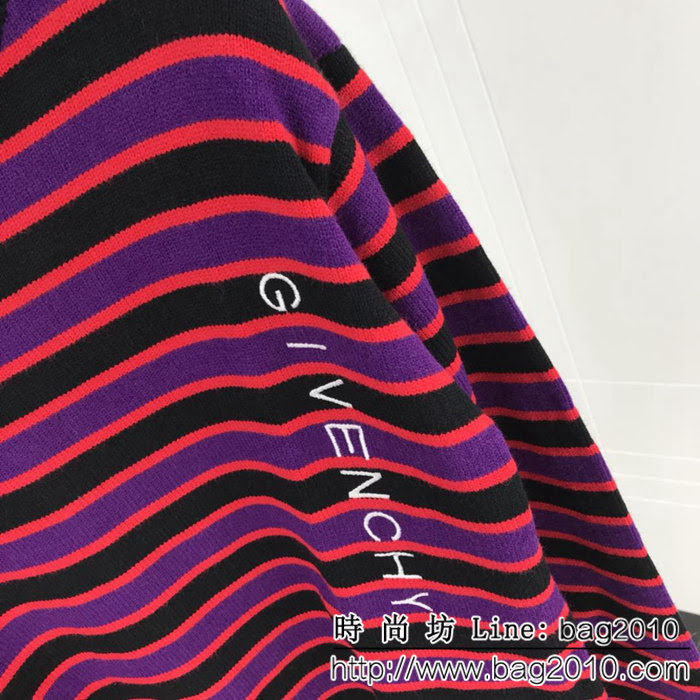 Gvc紀梵希 18ss秋冬新款毛衣 條紋刺繡字母 採用羊毛混紡面料 舒適柔軟 高版本男女同款 ydi2342